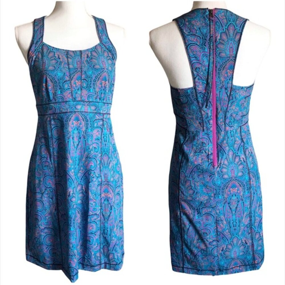 Title Nine Dress Blue Purple Trouble Nimblene Paisley Sport Activity Pickleball